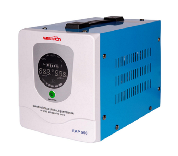 ДБЖ з правильною синусоїдою Westech EAP DUAL ULTIMATE -500VA/300W 12V, однофазний, напольного монтажу, LED дисплей, DC150-270V,