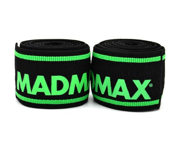 Кистьові бинти MadMax MFA-299 Non slide & slip knee wraps 2.0 м Black/Green (MFA-299-U) | Зображення 3