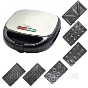 Бутербродница мультимейкер гриль 6 в 1 Domotec MS 7706 1000 вт