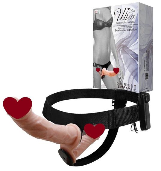 Страпон з вібрацією з 2-ма вібромоторами ULTRA PASSIONATE HARNESS STRAP-ON, BW-022060 sexstyle