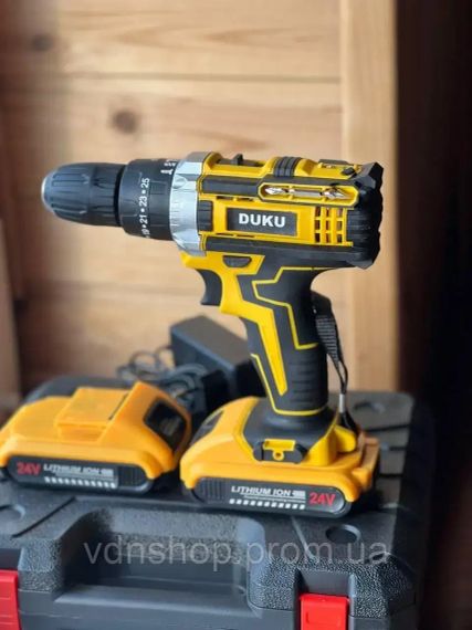 Аккумуляторный дрель шуруповерт 24v 5ah с набором бит сверл и насадками в кейсе с 2-мя акб. | Зображення 2