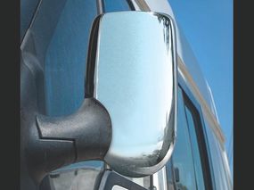 Накладки на дзеркала (2 шт) Carmos - Хромований пластик для Ford Transit 2000-2014 рр