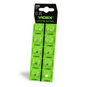 Часовая батарейка Videx AG 0/LR521 в блистере, 10 шт.