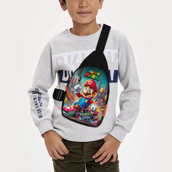 Сумка через плече дитяча Супер Маріо 29х17 см сумка слінг для хлопчика (02169)