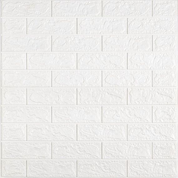 R001-2 Панель стінова у рулоні 3D 700мм*3,08м*2мм біла цегла (D) SW-00002534 | Зображення 1