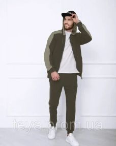 Спортивний костюм колір хакі/м'ятний розміри 3XL, L, S, M, XL, XXL FI_004614