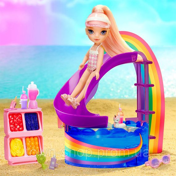 Детский игровой набор с куклой серии "Littles" - Счастливый праздник в бассейне Rainbow High 522249 | Зображення 1