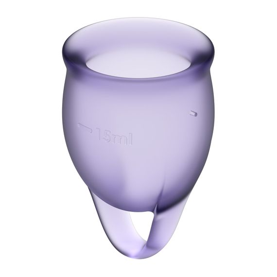 Набір менструальних чаш Satisfyer Feel Confident (lila), 15мл та 20мл, мішечок для зберігання | Зображення 2