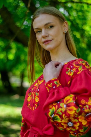 Плаття вишиванка доросле льон у підлогу | Зображення 7