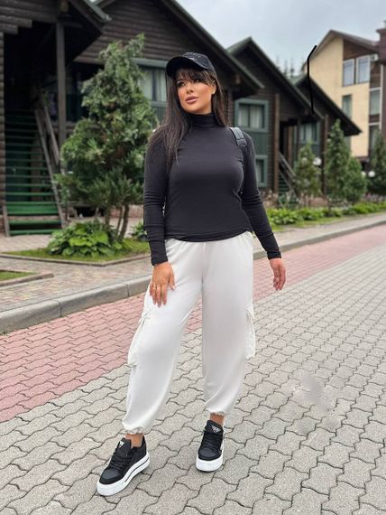 Женская теплая водолазка на термо флисе Ri291 цвет черный, размер 48/52 | Зображення 3