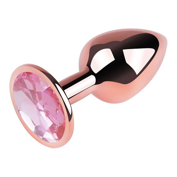 Анальная пробка с кристаллом EGZO - Rose Gold Round Plug Pink size S sexstyle | Зображення 2