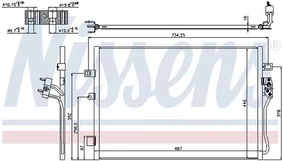 Радіатор, конденсор кондиціонера FIAT FREEMONT, DODGE JOURNEY, NISSENS (940342)