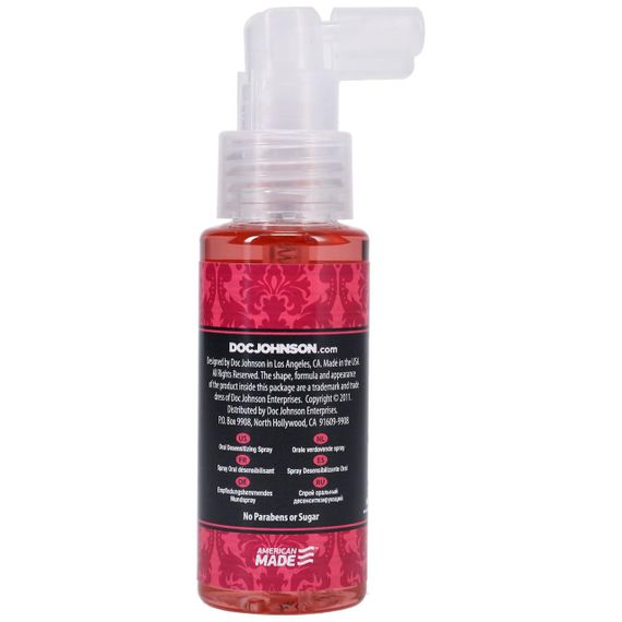 Спрей для мінету Doc Johnson GoodHead DeepThroat Spray - Sweet Strawberry 59 мл для глибокого мінету Sex Aura | Зображення 1