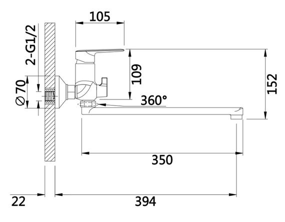 Змішувач для ванни Qtap Leo New QTLEO2601CRM45562 | Зображення 1