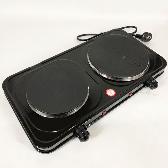 Плитка настільна електрична Suntera DP-1935B, 2500W, 2 конфорки різного діаметру. IK-124 Колір: чорний | Зображення 2