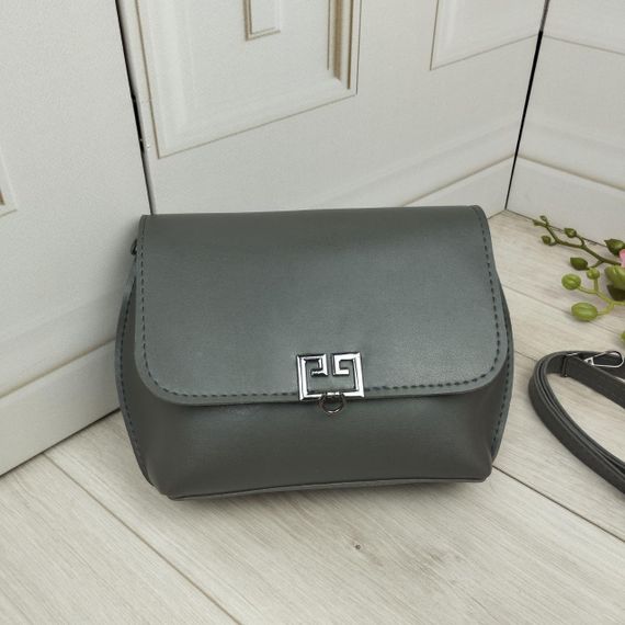 Маленькая сумка через плечо крос-боди Серая Графит | Зображення 5