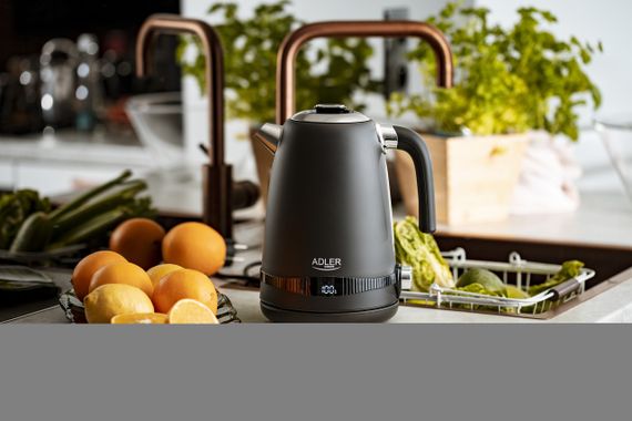 Электрочайник из нержавеющей стали Adler AD 1295 черный 1,7 л, 2200 Вт, с регулировкой температуры | Зображення 6