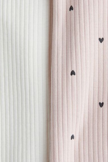 Набір дитячих чоловічків 2 шт для дівчинки H&M 98 см Білий/Світло-рожевий (25121102A) | Зображення 1