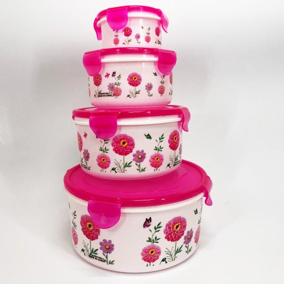 Набор пластиковых судков UNIQUE UN-1512. Цвет: розовый LO-87 | Зображення 1