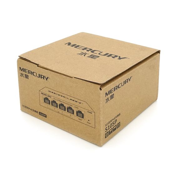 Коммутатор POE 48V Mercury S105P 48V 5 портов Ethernet 10/100 Мбит/сек, BOX Q200 | Зображення 1