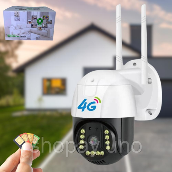 Камера внешнего видеонаблюдения 4G Sim V380 PRO Уличная видеокамера IP 66 с ночной съемкой | Зображення 1