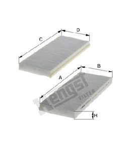 Фильтр салона компл. Nissan Navara/Pathfinder 05-, Hengst, E2920LI-2,