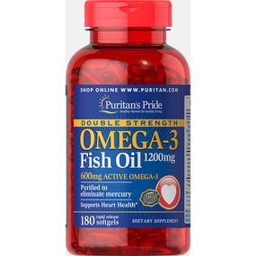 Омега 3 Puritan's Pride Double Strength Omega-3 Fish Oil 1200 mg 180 Softgels