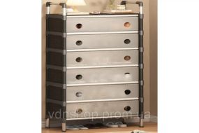 Полка для обуви SKLM-34-LT6205 черно-белая 6 полок