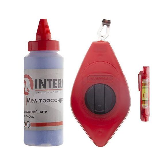 Комплект: шнур відбивний, коректор 115 г. і шнуровий рівень INTERTOOL MT-25051