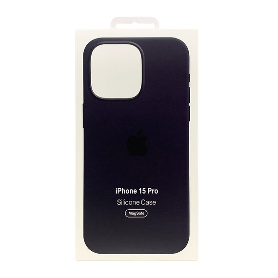 Чехол накладка Silicone Case Full with Magsafe для Apple iPhone 15 Pro- Midnight | Зображення 2