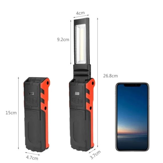 Світлодіодний робочий ліхтарик COB з магнітним гачком Power Bank | Зображення 4