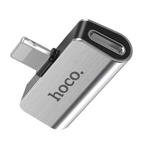 Перехідник Hoco LS24 Lightning to lightning audio/lightning Сталевий