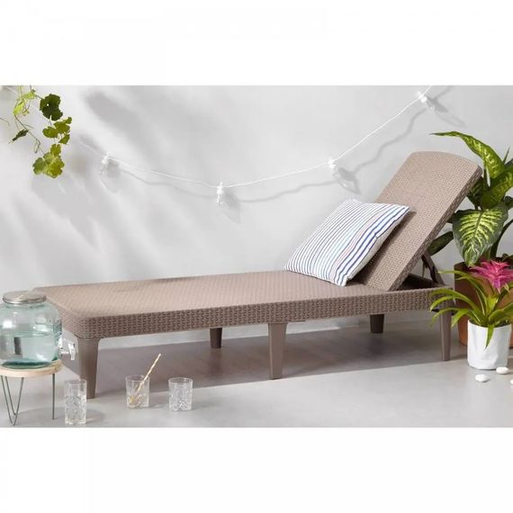 Шезлонг лежак раскладной пластиковый Keter (Кетер) Allibert Jaipur Sun lounger (17205843) Капучино | Зображення 5