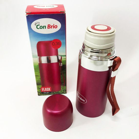 Термос Con Brio CB-381 Gold 0,35л, Термос для питьевой воды, Качественный термос для дома. Цвет: розовый | Зображення 1