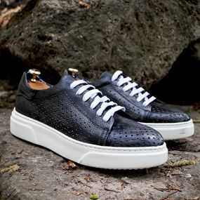 Кожаные кеды темно-серого цвета 41 44 размер