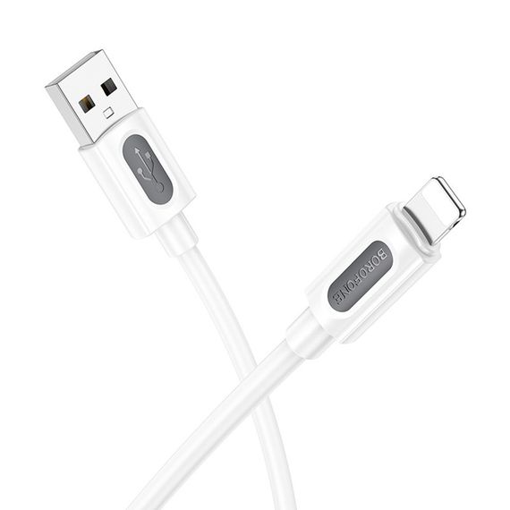 Дата кабель Borofone BX114 Structure USB to Lightning 2.4A (1m) White | Зображення 1