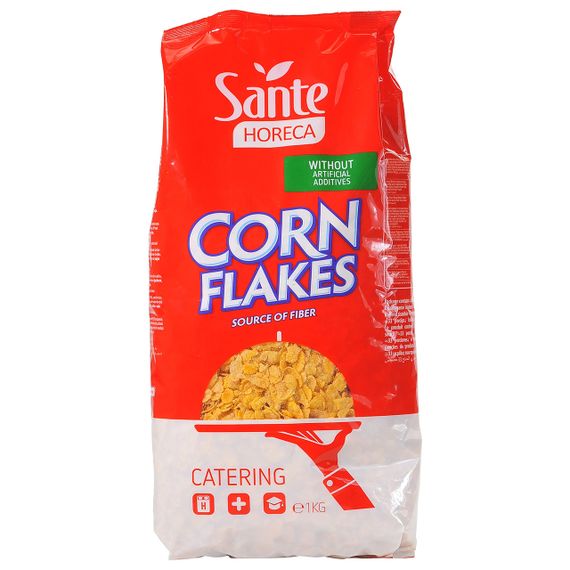 Кукурудзяні пластівці Sante XXL Corn Flakes, 1 кг, Польща, швидкого приготування з вітамінами та залізом