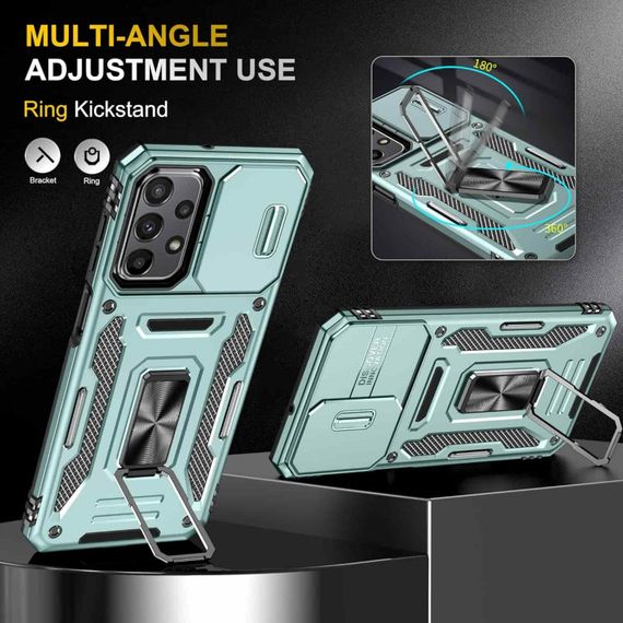 Ударопрочный чехол Camshield Army Ring для Samsung Galaxy A13 4G / A04s Зеленый / Light Green | Зображення 1