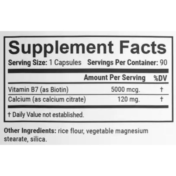 Биотин En`vie Lab Biotin 5000 mcg 90 Caps | Зображення 1