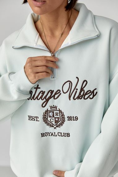 Утеплений спортивний костюм зі світшотом та джогерами - бірюзовий цвет, L (є розміри) | Зображення 3