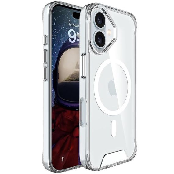 Чохол TPU Space Case with MagSafe Apple iPhone 17 (6.3") Прозорий