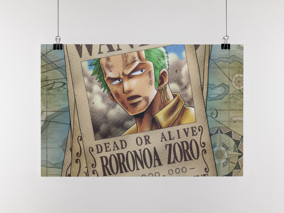 Плакат-постер з принтом Кавун One Piece Ван-Піс Roronoa Zoro Ророноа Зоро ПЛ000679 (А0)
