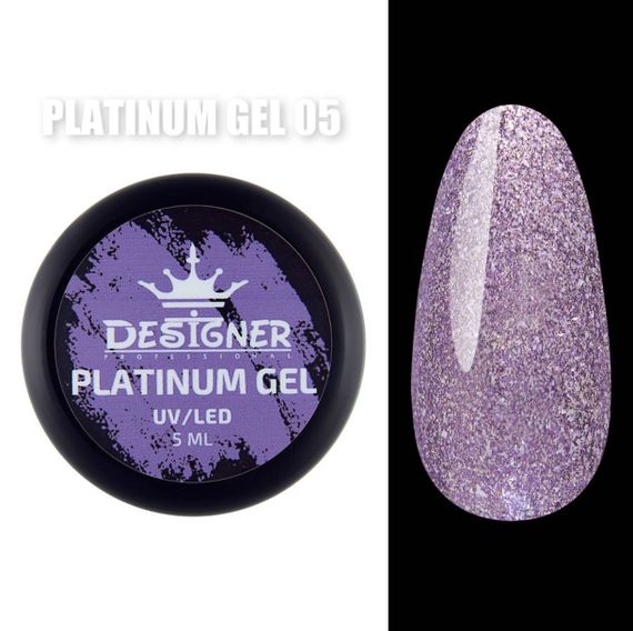 Гель-фарба P05 Designer Platinum Gel з блистками 5мл | Зображення 2