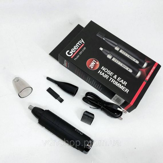 Бритва тример для носа і вух GEMEI GM-3109 2в1, Тример для бороди голови і носа скронь шиї HC-49 | Зображення 2