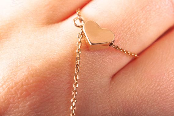 Кольцо из красного золота с цепочкой 16 | Зображення 3