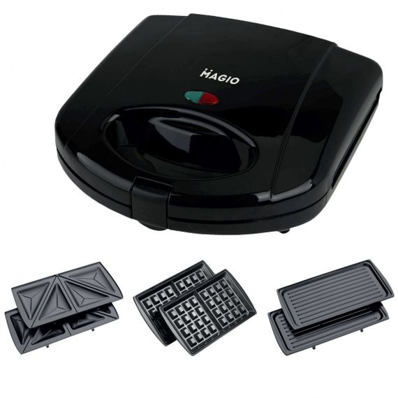 Гриль електричний притискний Magio MG-363, Мультипекар вафельниця, Вафельниця бутербродниця 3 TZ-174 в 1 | Зображення 4