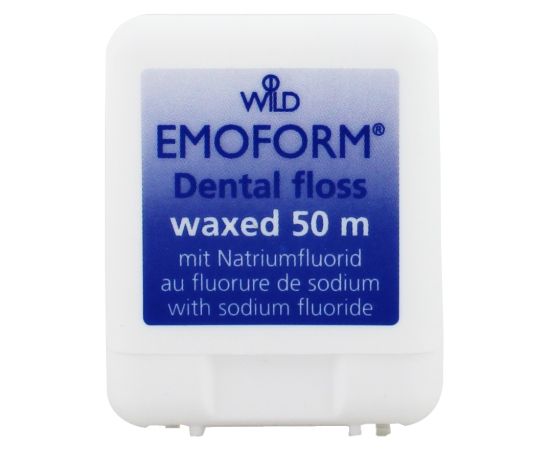 Зубна нитка Dr. Wild EMOFORM Dental floss, вощена з фторидом, 50 м