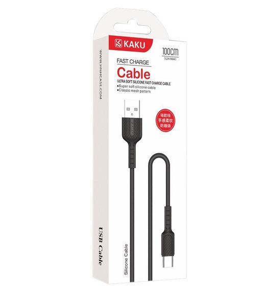 USB кабель Kaku KSC-111 USB Type-C 1m - Black | Зображення 3