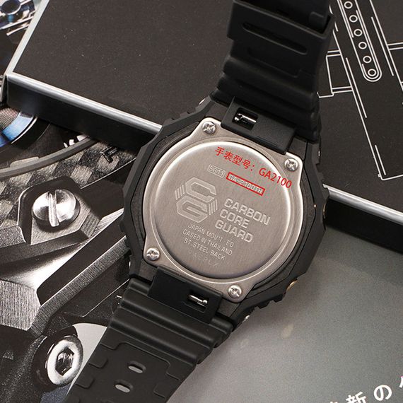 Ремешок + безель (рант) для Годинник C2asio G-Shock GA-2100/GA-2110 Red Black | Зображення 5
