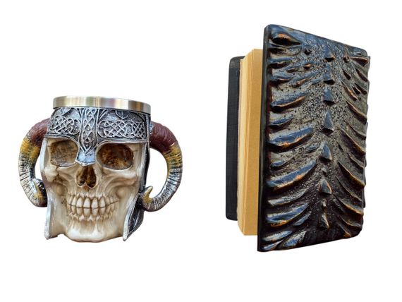 Подарунковий набір Кухоль 3D Рогатий Череп і Блокнот 3D «Жар Серця Дракона» | Зображення 1